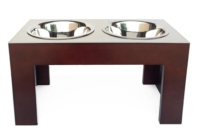 Indus double dog feeder walnut finish